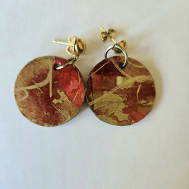Small handpainted disk earrings