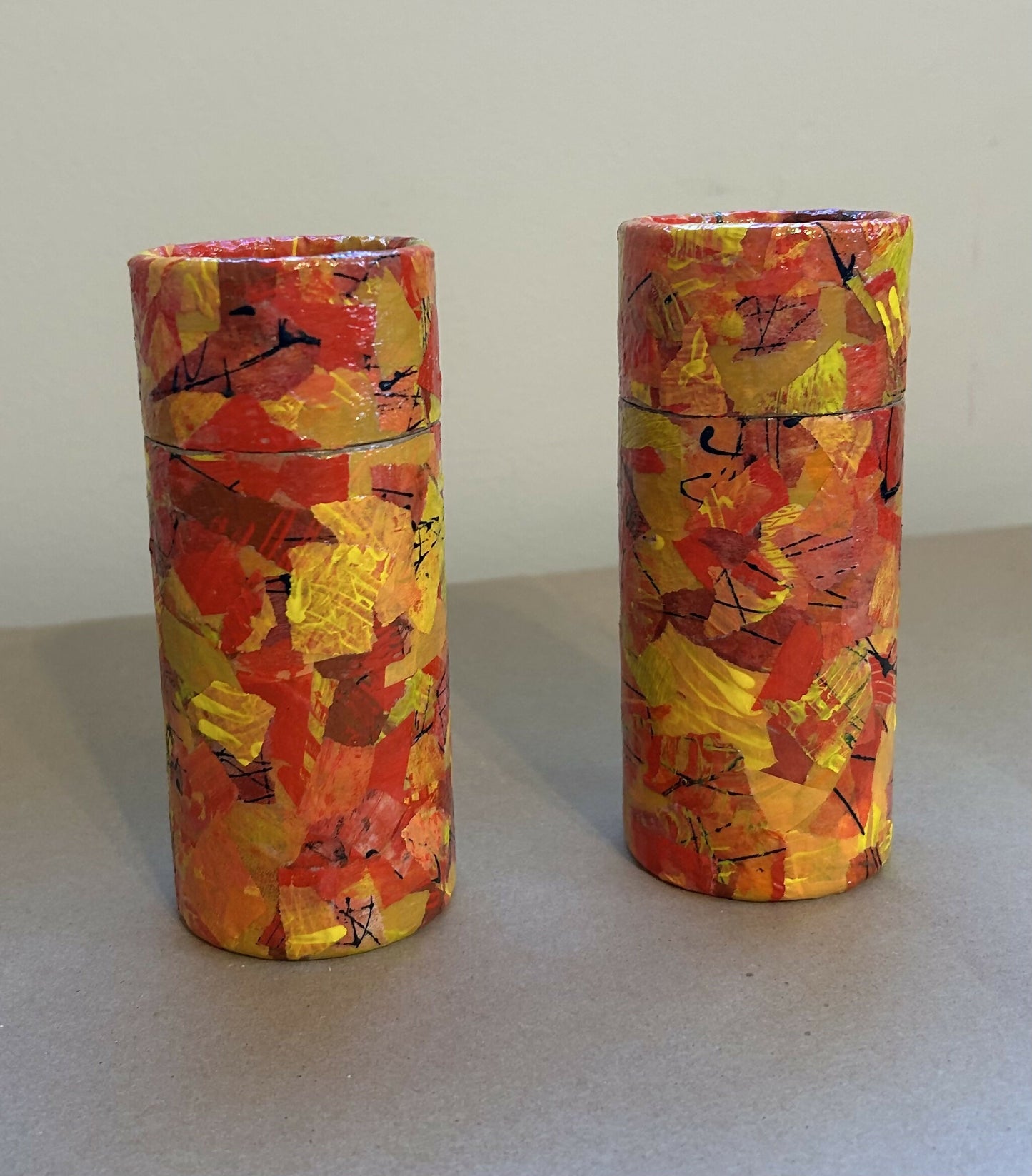 Mixed Media Art Canisters Small
