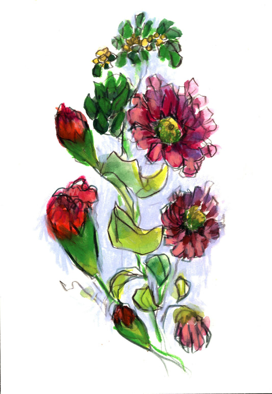 Flowers, 7 x 10 unframed