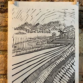 Lake Shore Drive 06 | Chicago Skyline | Linocut Print | Wall Art
