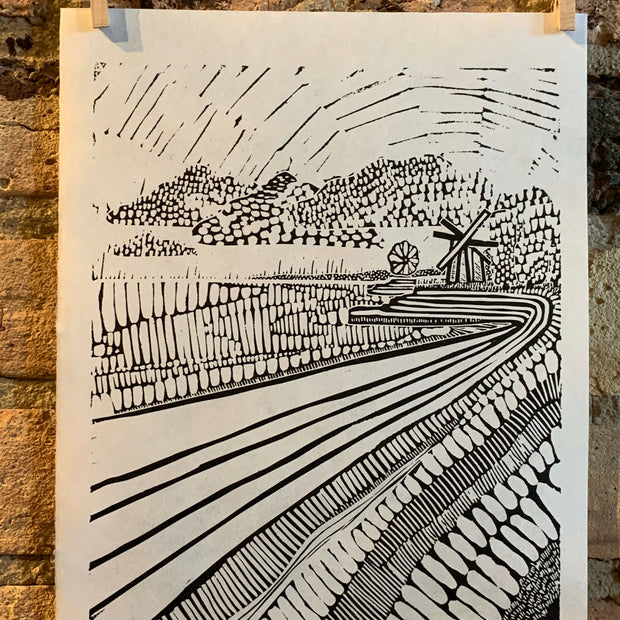 Lake Shore Drive 06 | Chicago Skyline | Linocut Print | Wall Art