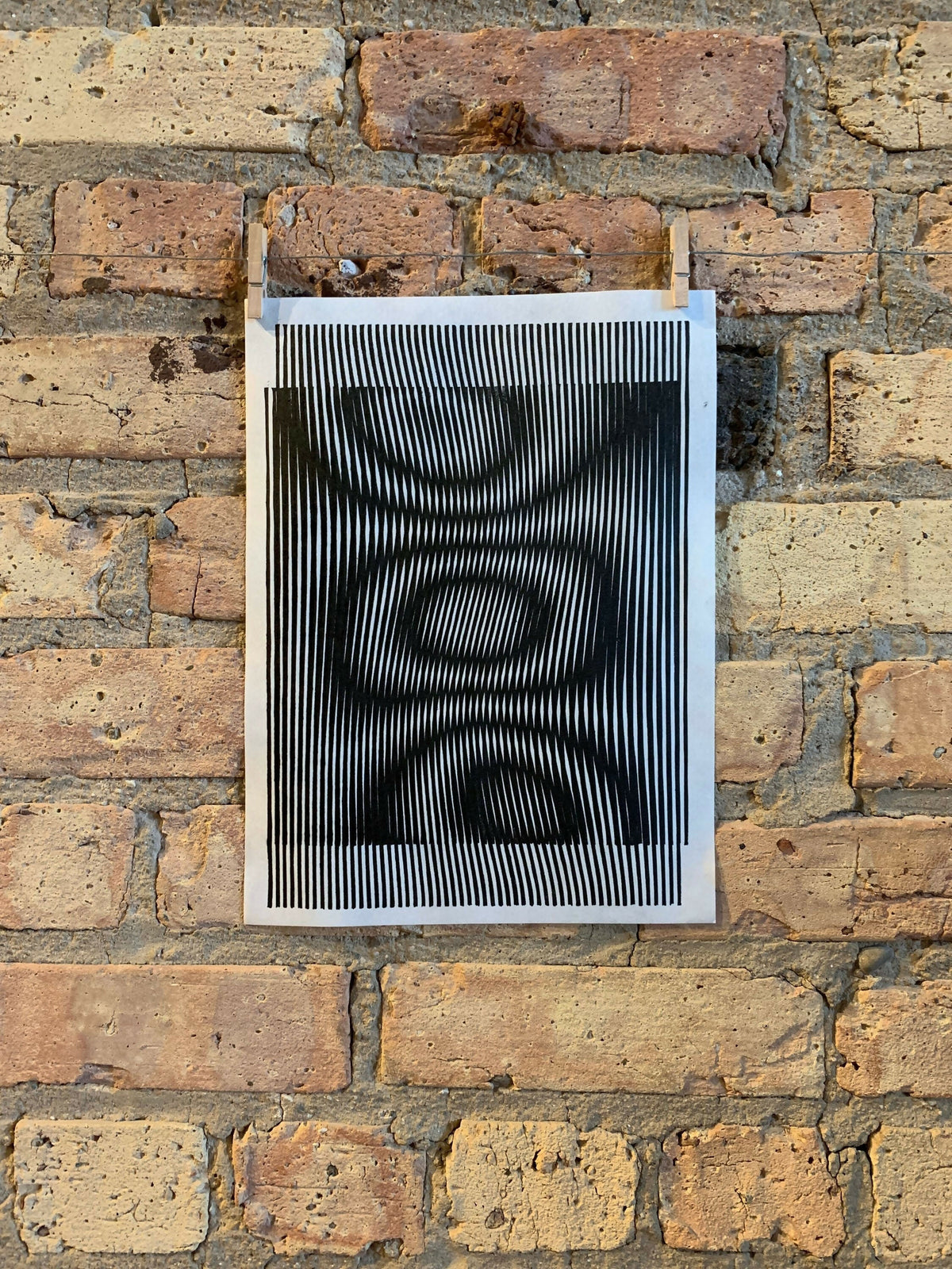Whirl / Moire 06 | Linocut Print | Wall Art | Optical Illusion