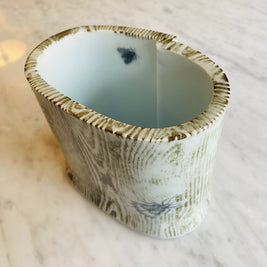 Oval Vase-wood grain