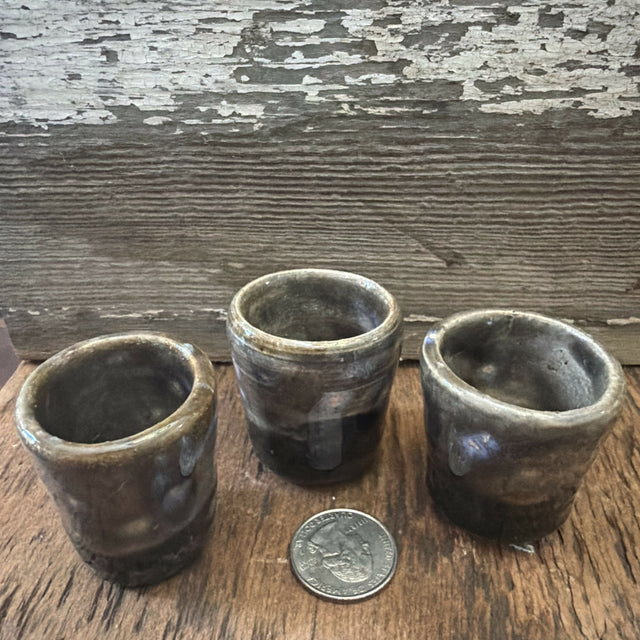 speckled set of 3 shot glasses