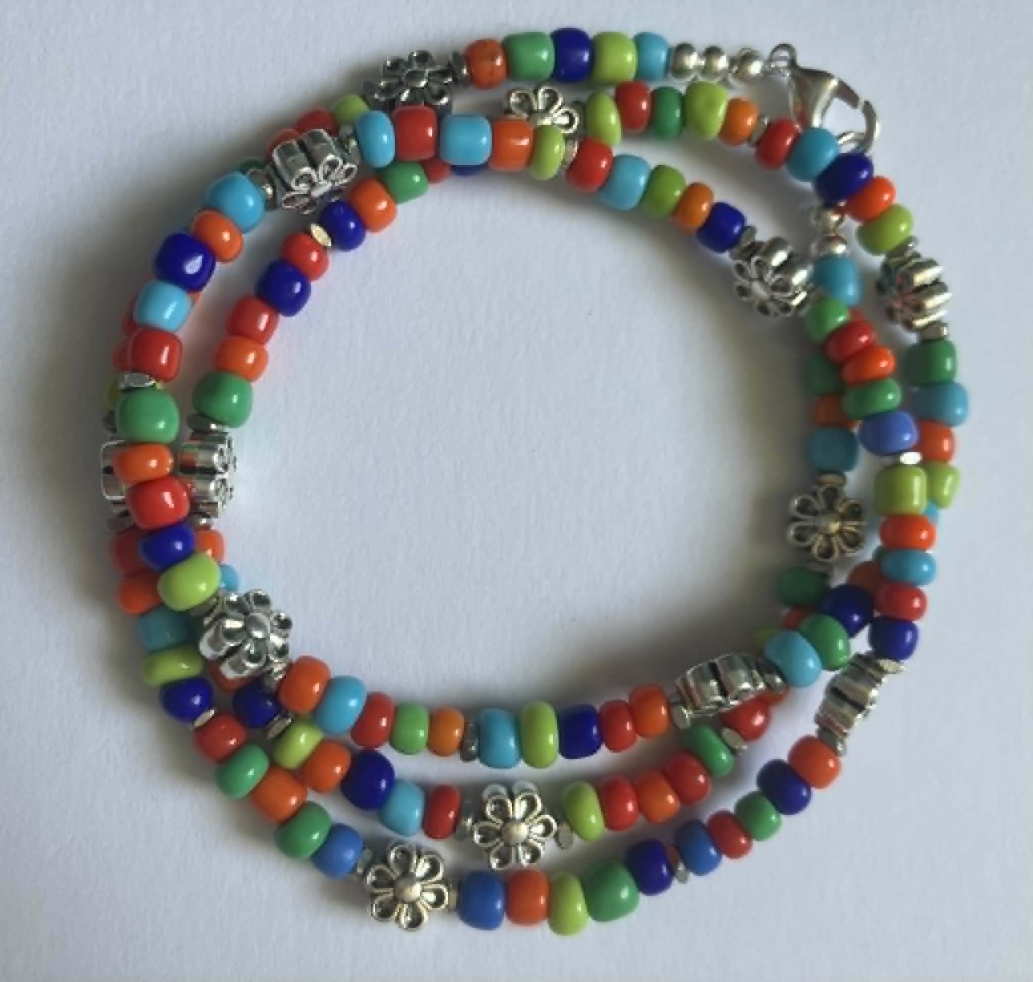 wrap bracelet - multi with flowers