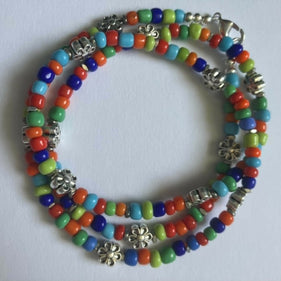 wrap bracelet - multi with flowers