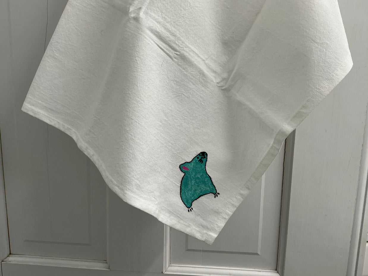 Blue mouse, large kitchen towel