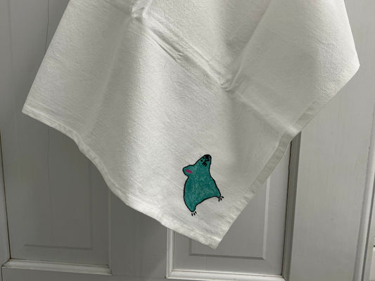 Blue mouse, large kitchen towel