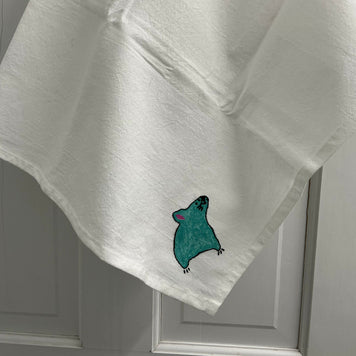Blue mouse, large kitchen towel