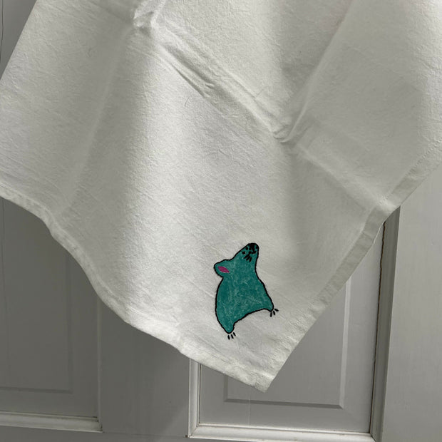 Blue mouse, large kitchen towel