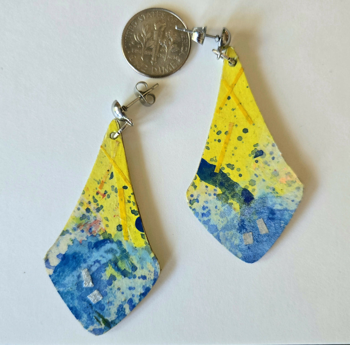 Large hand-painted earrings