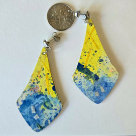 Large hand-painted earrings