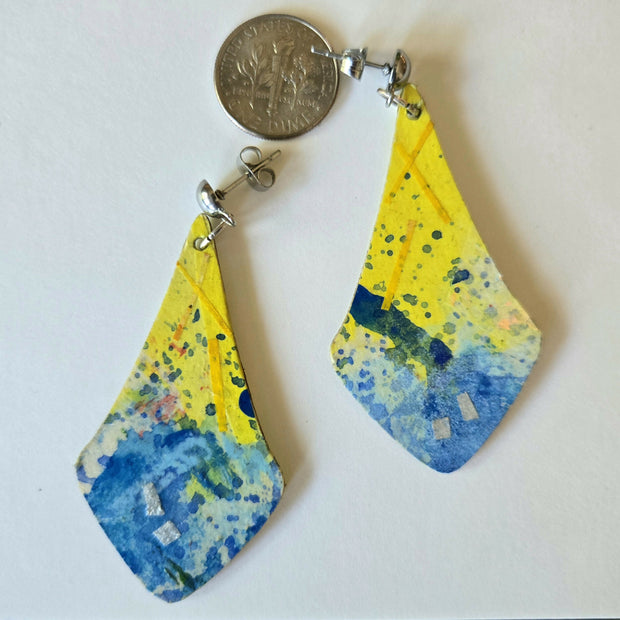Large hand-painted earrings