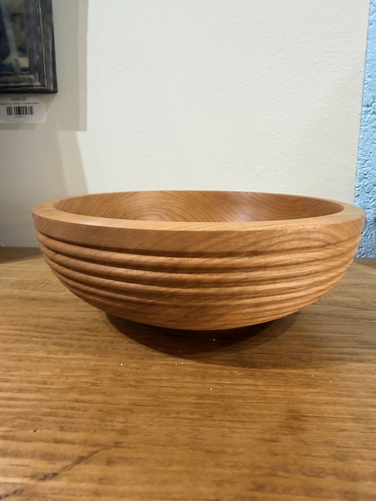 7" ribbed wood turned bowl