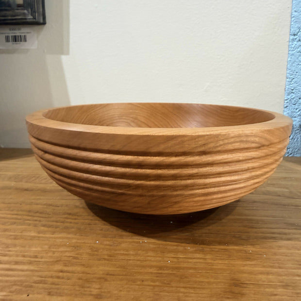 7" ribbed wood turned bowl