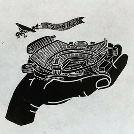 Arrowhead Stadium, Kansas City Chiefs | Handscape | | Linocut Print | Wall Art