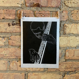 Charles Mingus, 1964 | Jazz | Double Bassist | Linocut Print | Wall Art