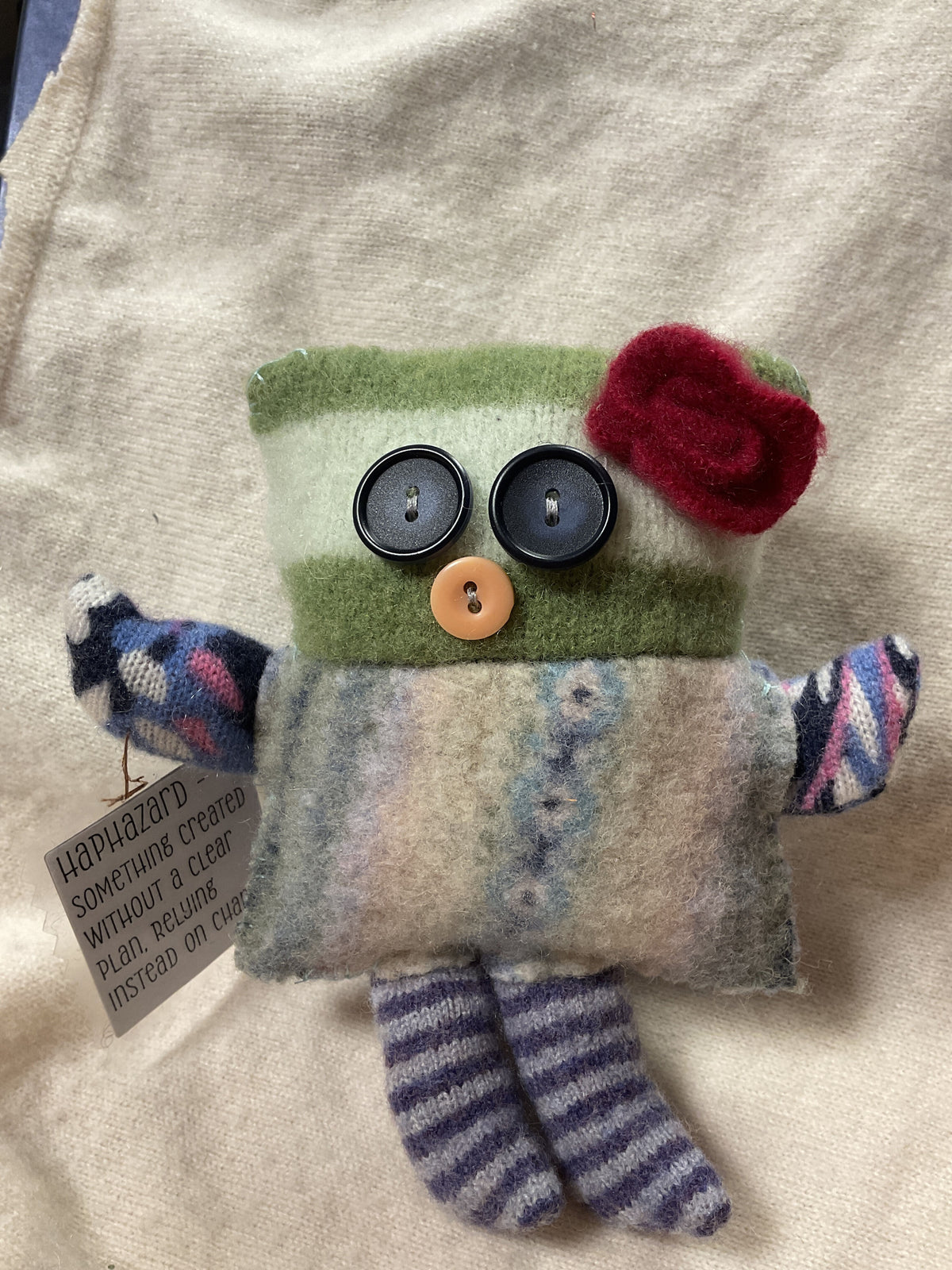 Haphazard Felted Wool Stuffed Monster