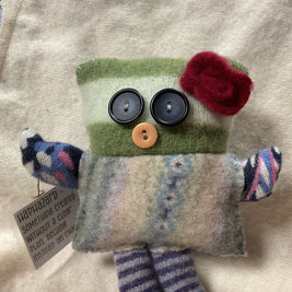 Haphazard Felted Wool Stuffed Monster