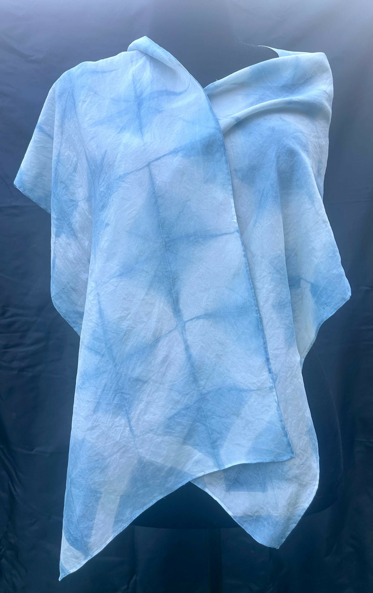 Indigo Itajime Shibori Scarf