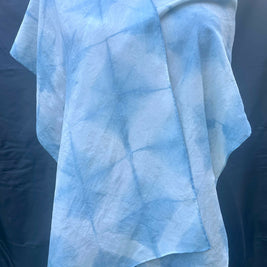 Indigo Itajime Shibori Scarf