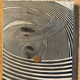 Spiral / Moire Test 08 | Linocut Print | Wall Art | Optical Illusion | Abstract | Geometric | Minimal | Op Art