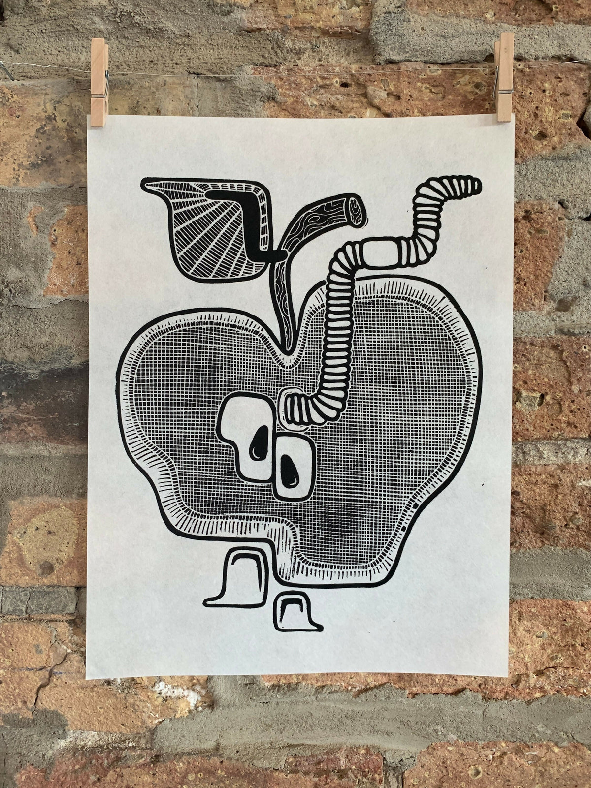 Apple | Linocut Print | Wall Art