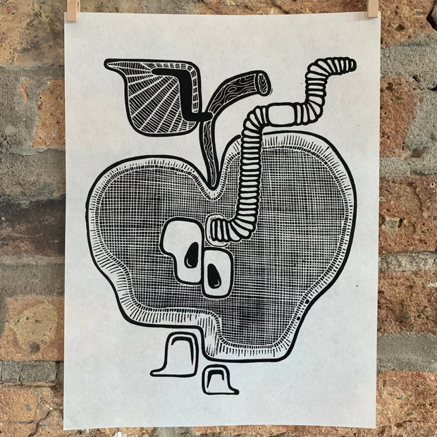 Apple | Linocut Print | Wall Art