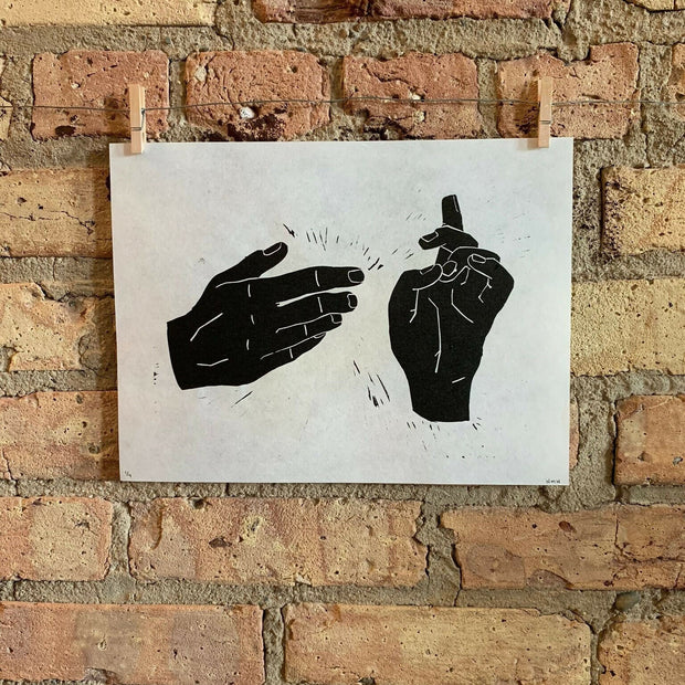 Iconography Hands | ICXC | Linocut Print | Wall Art