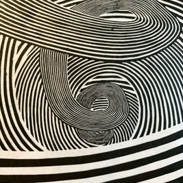 Spiral / Moire Test 08 | Linocut Print | Wall Art | Optical Illusion | Abstract | Geometric | Minimal | Op Art