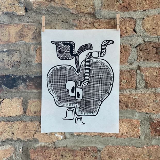 Apple | Linocut Print | Wall Art