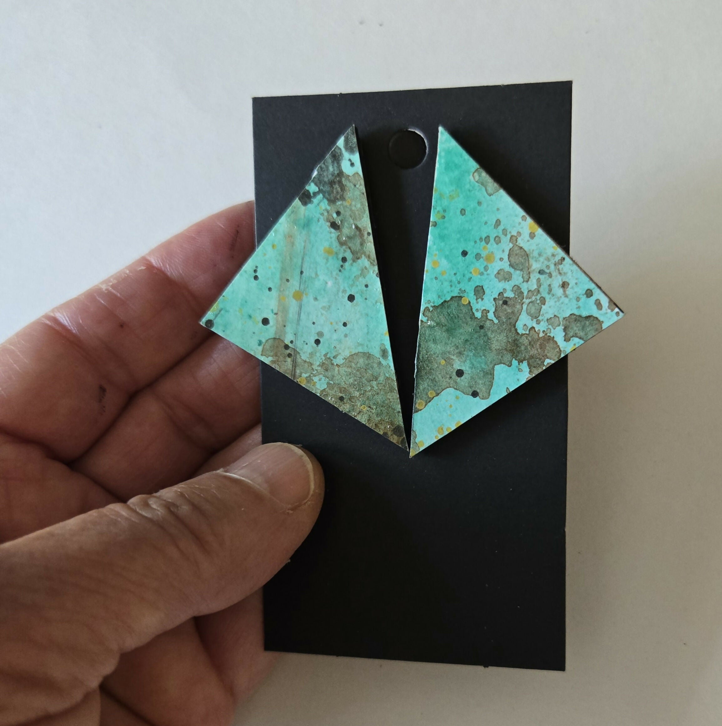 Hand-painted large stud earrings