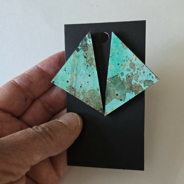 Hand-painted large stud earrings