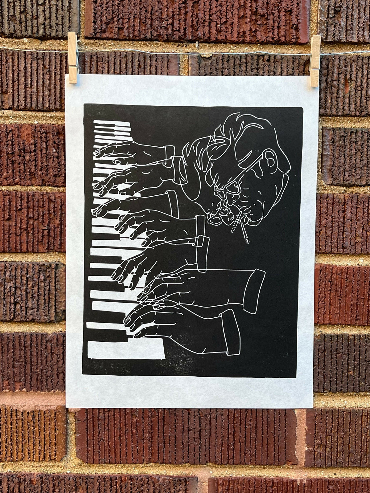 Bill Evans | Jazz Pianist | Linocut Print | Wall Art