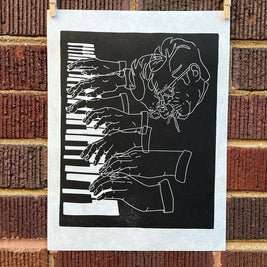 Bill Evans | Jazz Pianist | Linocut Print | Wall Art