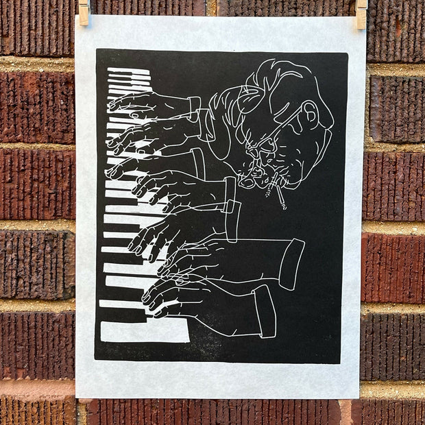Bill Evans | Jazz Pianist | Linocut Print | Wall Art
