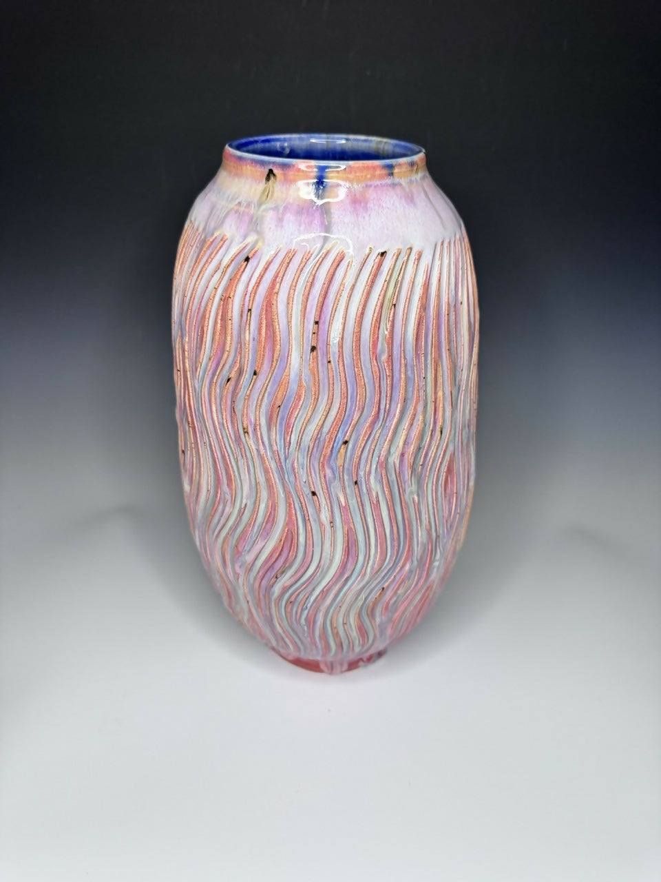 Tall Wavy Ceramic Vase
