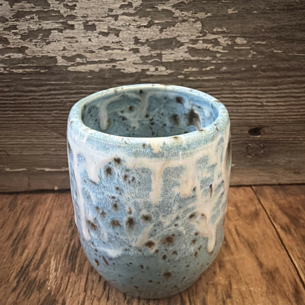 Wine Cup (curved) turquoise speckle