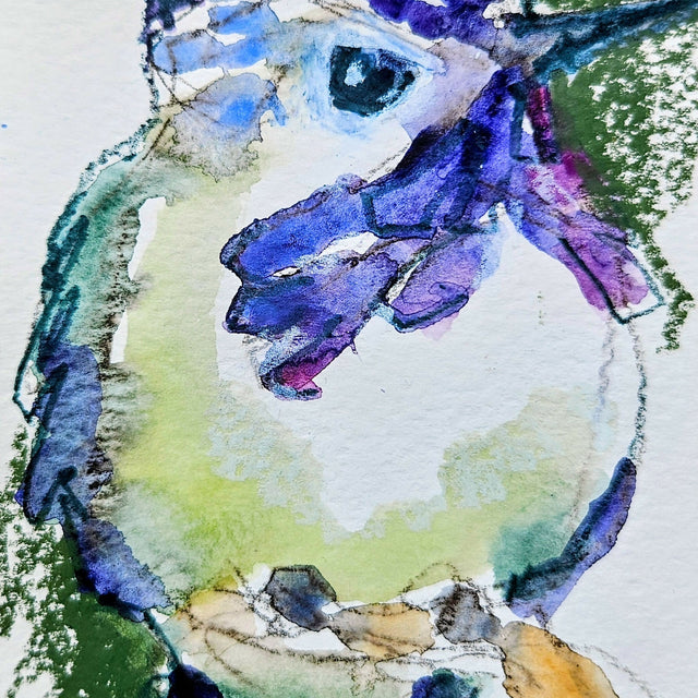 Serene, 5 x 7 Mixed Media Watercolor on Paper Framed