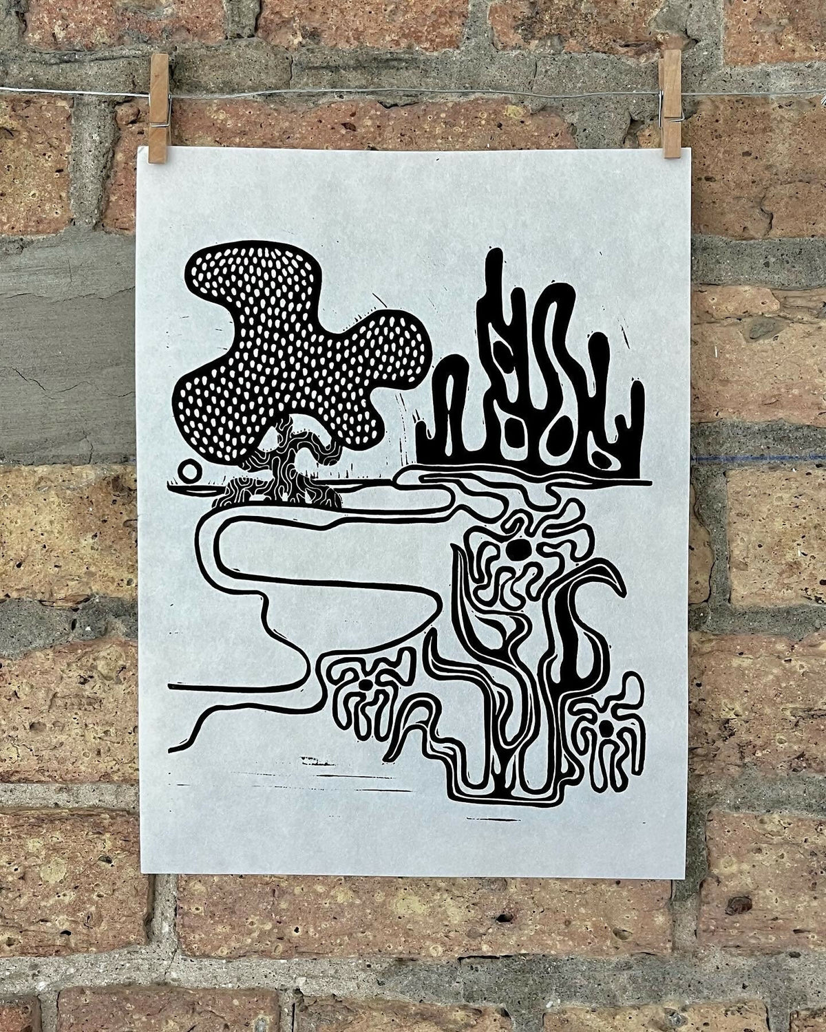Lake Shore Drive 13 | Chicago Lakefront | Linocut Print | Wall Art