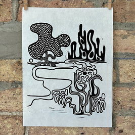 Lake Shore Drive 13 | Chicago Lakefront | Linocut Print | Wall Art