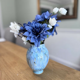Blue Marbled Vase