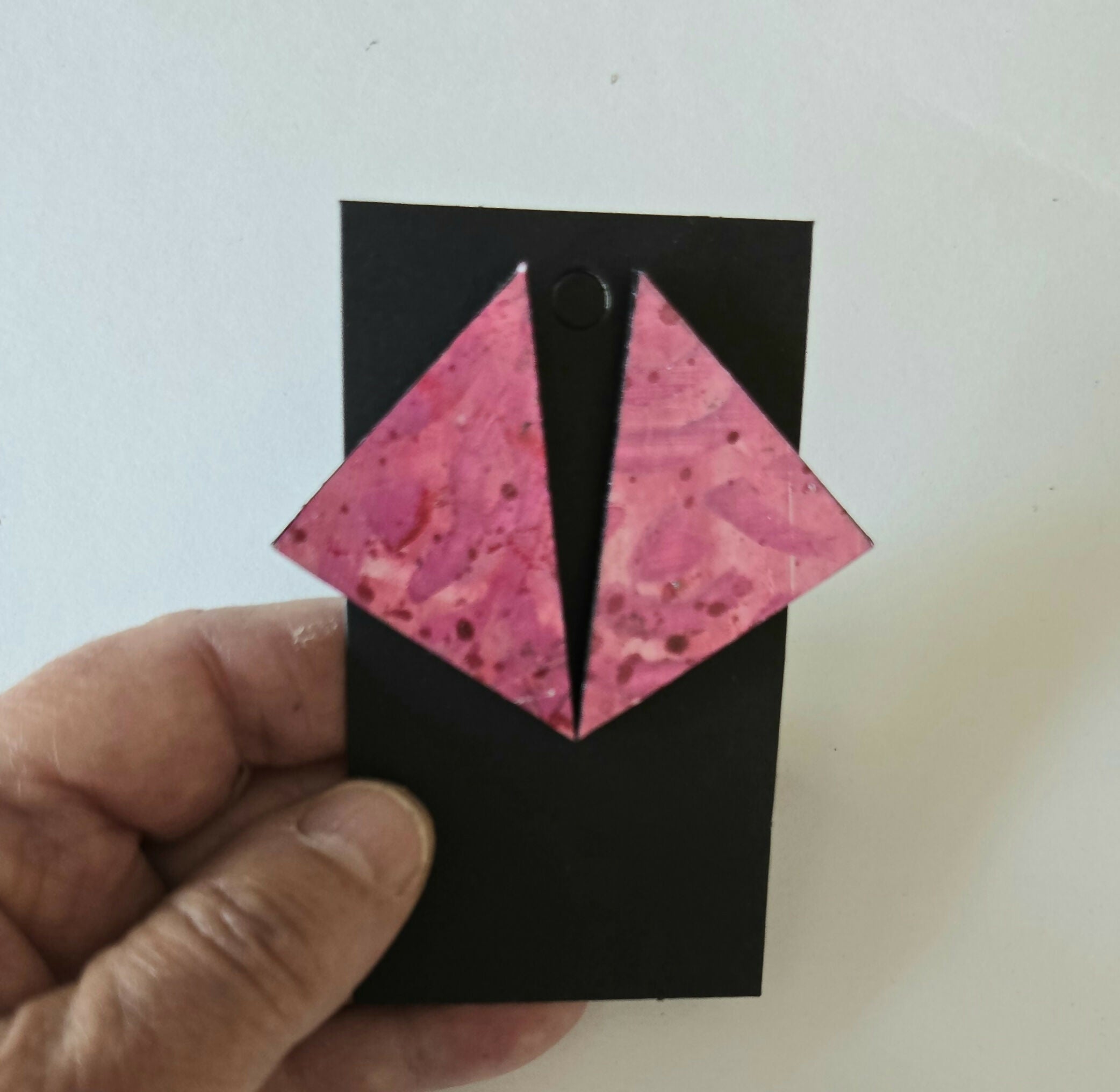 Hand-painted large stud earrings
