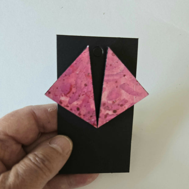 Hand-painted large stud earrings
