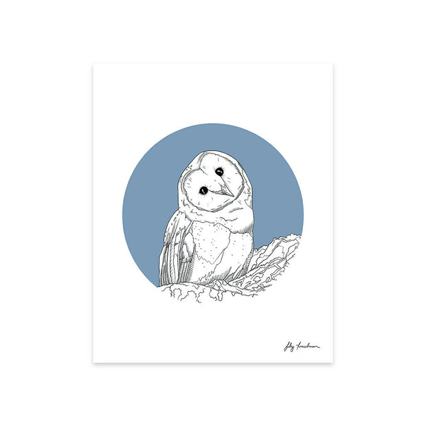 8”x10” Art Print, Owl, Multi Color Options