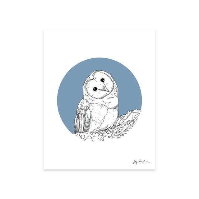 8”x10” Art Print, Owl, Multi Color Options