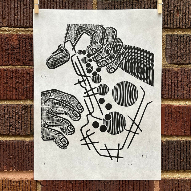 Saxophone | John Coltrane | Jazz | Linocut Print | Wall Art