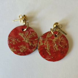 Small handpainted disk earrings
