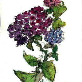Flowers Mixed Media Watercolor, 5 x 7 unframed