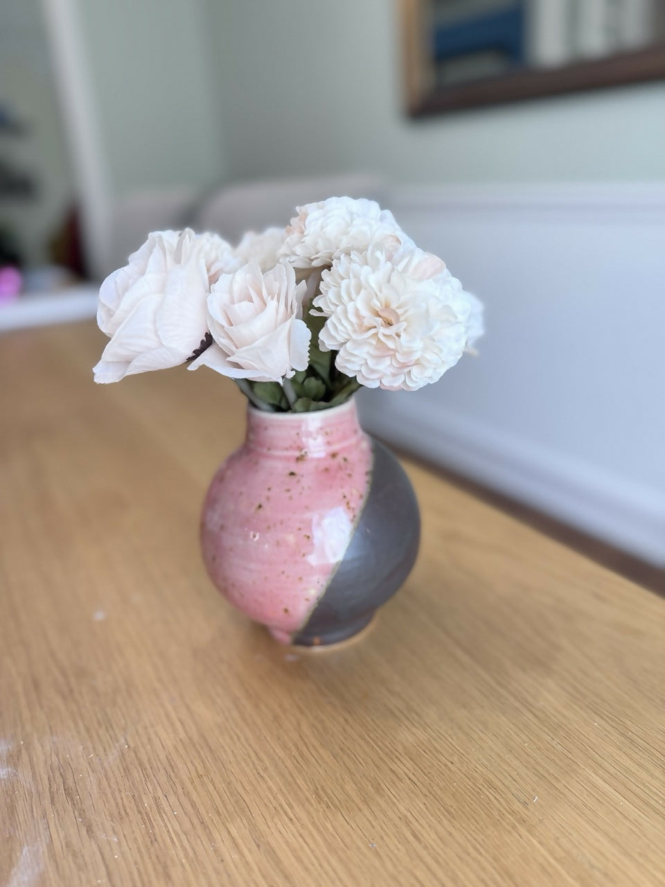 Two Toned Moon Jar Bud Vase